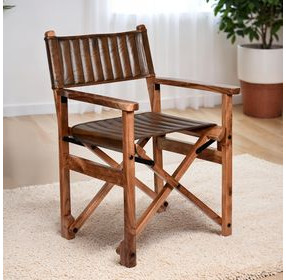 Galway Antique Whiskey Leather Folding Dining Chair