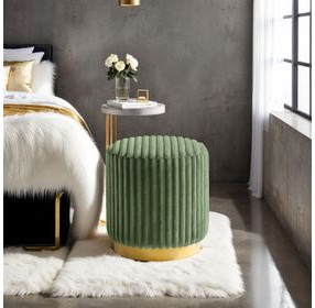 Yolanda Green Upholstered Stool