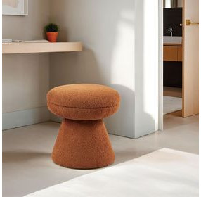 Cynthia Saddle Brown Upholstered Stool