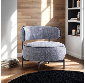 Florens Dark Gray Upholstered Swivel Chair