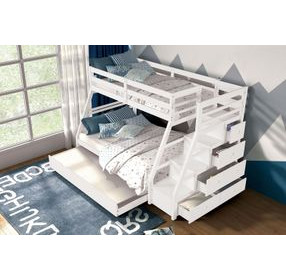 Ellington White 4 Drawer Twin Over Full Bunk Bed with Trundle