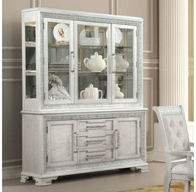 Stella Mia Ivory Hutch and Buffet with Storage
