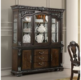 Promenade Dark Brown Lighting Hutch and Buffet