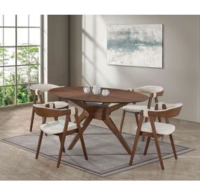 Ebikon Walnut Oval Dining Room Set