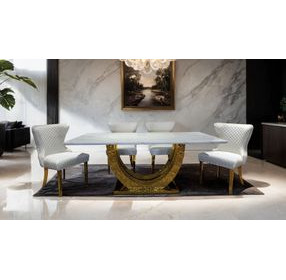 Portanova Gold Rectangular Dining Room Set