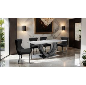 Portanova Silver Rectangular Dining Room Set