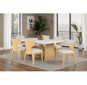 Caerwys Beige and Natural Upholstered Side Chair Set of 2