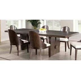 Morden Dark Walnut Extendable Rectangular Dining Room Set