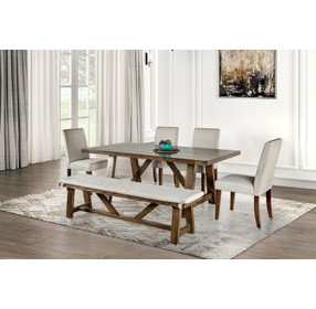 Losone Brown Rectangular Dining Room Set