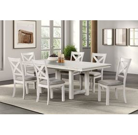Ferrone Rustic White Oak Extendable Rectangular Dining Room Set