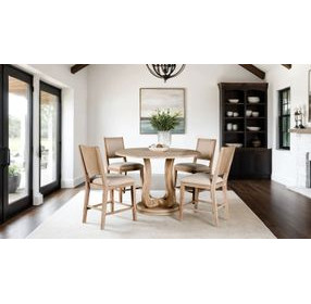 Orbetello Distressed Natural Round Counter Height Dining Room Set