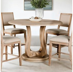 Orbetello Distressed Natural Round Counter Height Dining Room Set