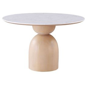 Neasden Natural and White 47" Round Dining Room Set