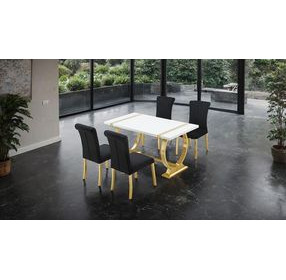 Holstebro Black and Gold Upholstered Side Chair Set of 2