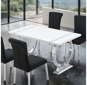 Holstebro Silver and White 60" Rectangular Dining Room Set