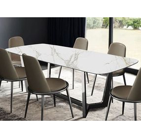 Norelli Silver and White Rectangular Dining Room Set