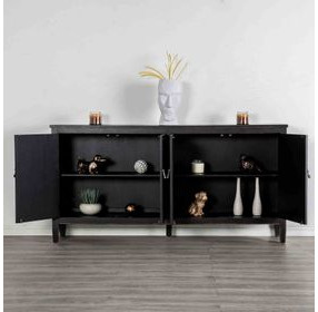 Viggo Weathered Black 4 Door Server