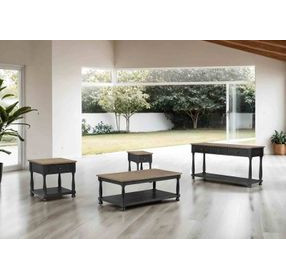 Neue Mills Weathered Black and Brown Rectangular Sofa Table