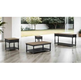 Neue Mills Weathered Black and Brown Rectangular Cocktail Table