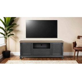 Neue Mills Weathered Black and Brown 75" TV Stand