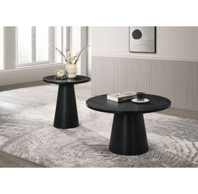 Halewood Black Round Occasional Table Set