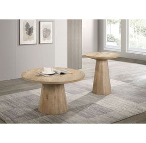Halewood Oak Round Occasional Table Set