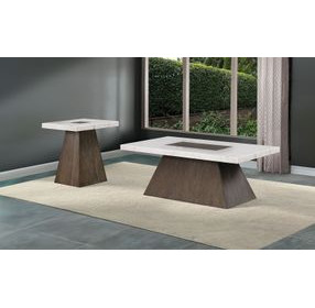 Grasten Ash Dark Walnut and White Square End Table