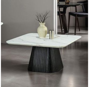 Sindal Black and White Square Marble Top Cocktail Table