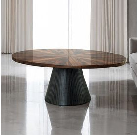 Surdal Black and Brown Oval Occasional Table Set