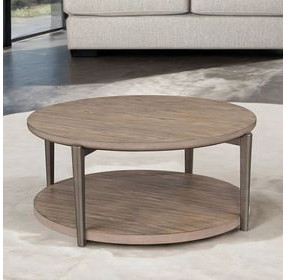 Roros Natural Round Occasional Table Set with Casters