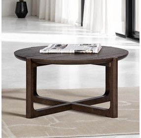 Vellara Dark Walnut Round Occasional Table Set