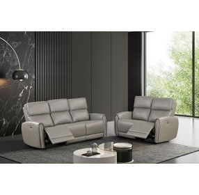 Schlieren Gray Power Reclining Living Room Set with USB Charging