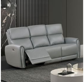 Schlieren Gray Power Reclining Living Room Set with USB Charging