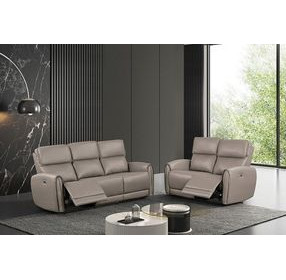 Schlieren Light Brown 81" Power Reclining Sofa with USB Charging
