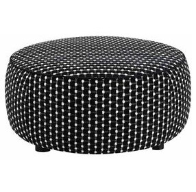Viviani Black Upholstered Square Ottoman