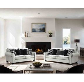 Viviani White and Black Living Room Set