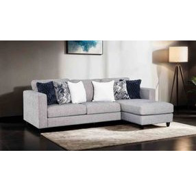 Harlow Light Gray 2 Piece Modular Sectional with RAF Chaise and Pillow