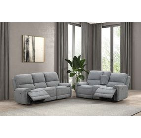 Morcote Gray Power Reclining Living Room Set with USB Charging