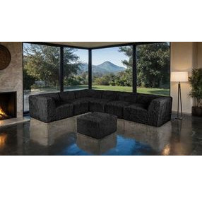 Nappi Black Square Ottoman