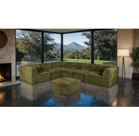 Nappi Olive Green Square Ottoman