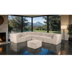 Nappi Taupe Square Ottoman