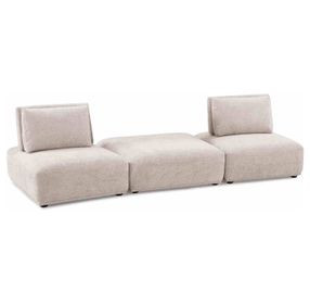 Stavanger Light Brown 3 Piece Modular Sectional with Square Ottoman