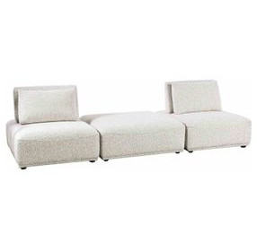 Stavanger Light Gray 3 Piece Modular Sectional with Square Ottoman