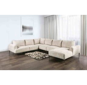 Gladbach Light Brown 5 Piece Modular Sectional with RAF Chaise