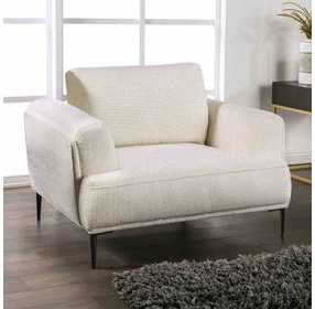 Gladbach Linen White Upholstered Accent Chair