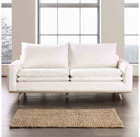 Monthey Oak and Linen White 83" Sofa