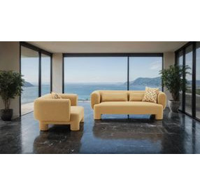 Phedra Yellow Upholstered Oversized Accent Chair with Pillow