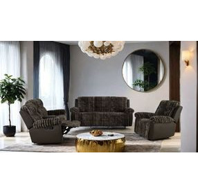 Dionysus Brown Glider Reclining Loveseat with USB Charging and LED