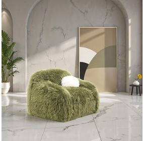 Darwen Green Upholstered Swivel Chair with Pillow