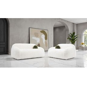 Darwen White Living Room Set with Pillow